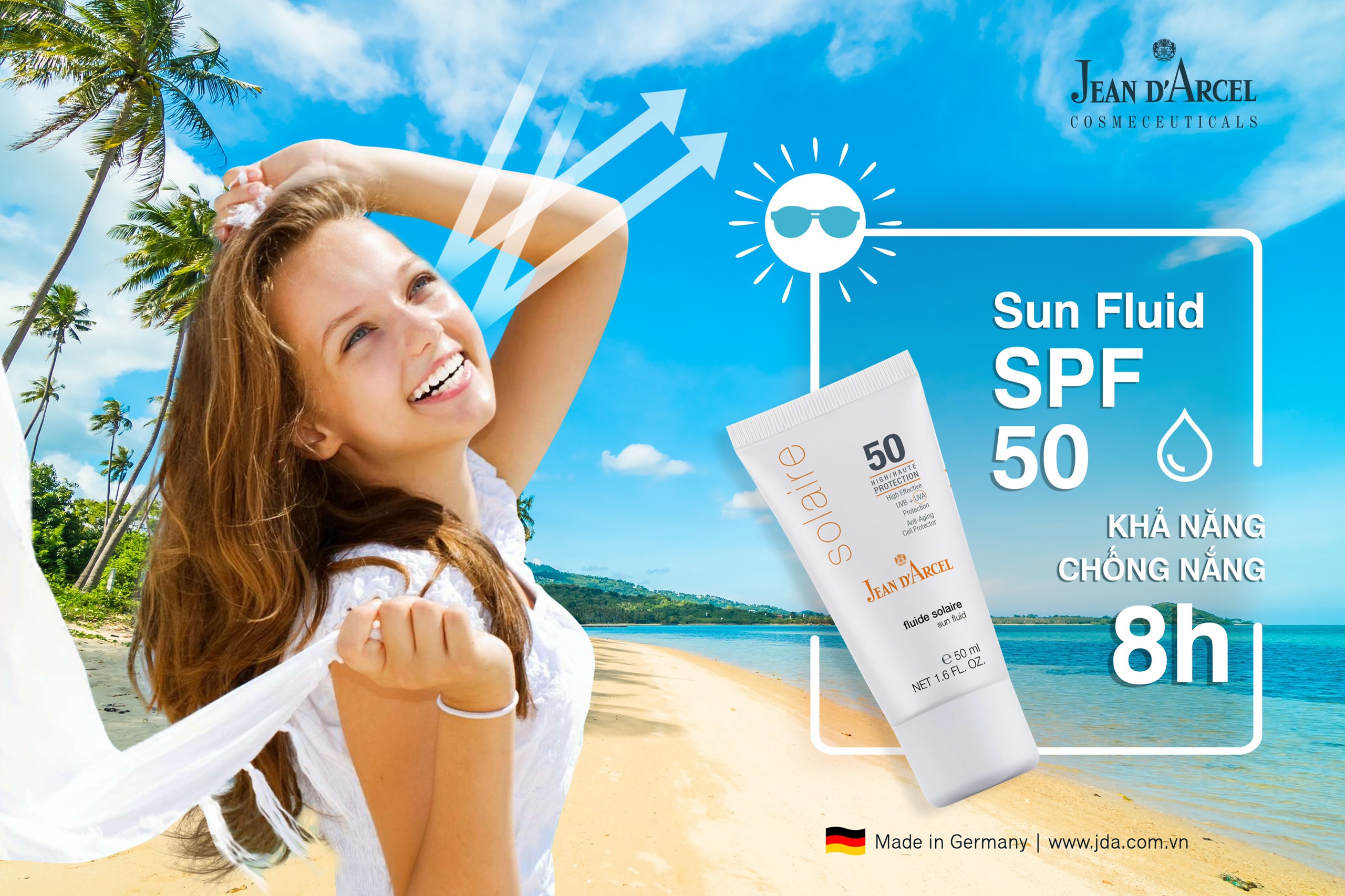  Sữa dưỡng chống nắng SPF50 Sun Fluid Jean D'Arcel - J149 