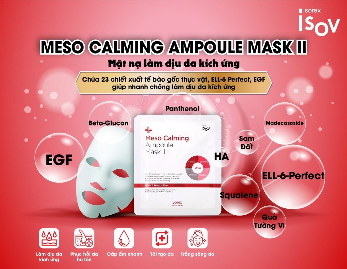 Mặt nạ tái tạo làm dịu Meso Calming Ampoule Mask II - ISOV