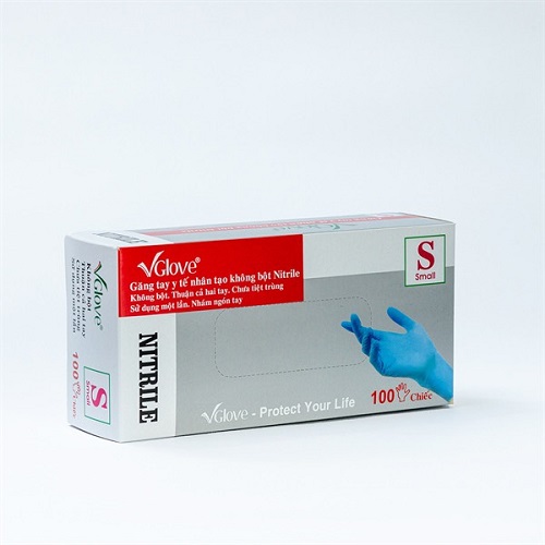 Găng tay y tế Nitrile xanh Glove TA 4.0g