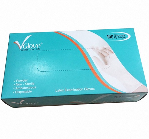 Găng tay cao su latex có bột hiệu Vglove TA 5.0g